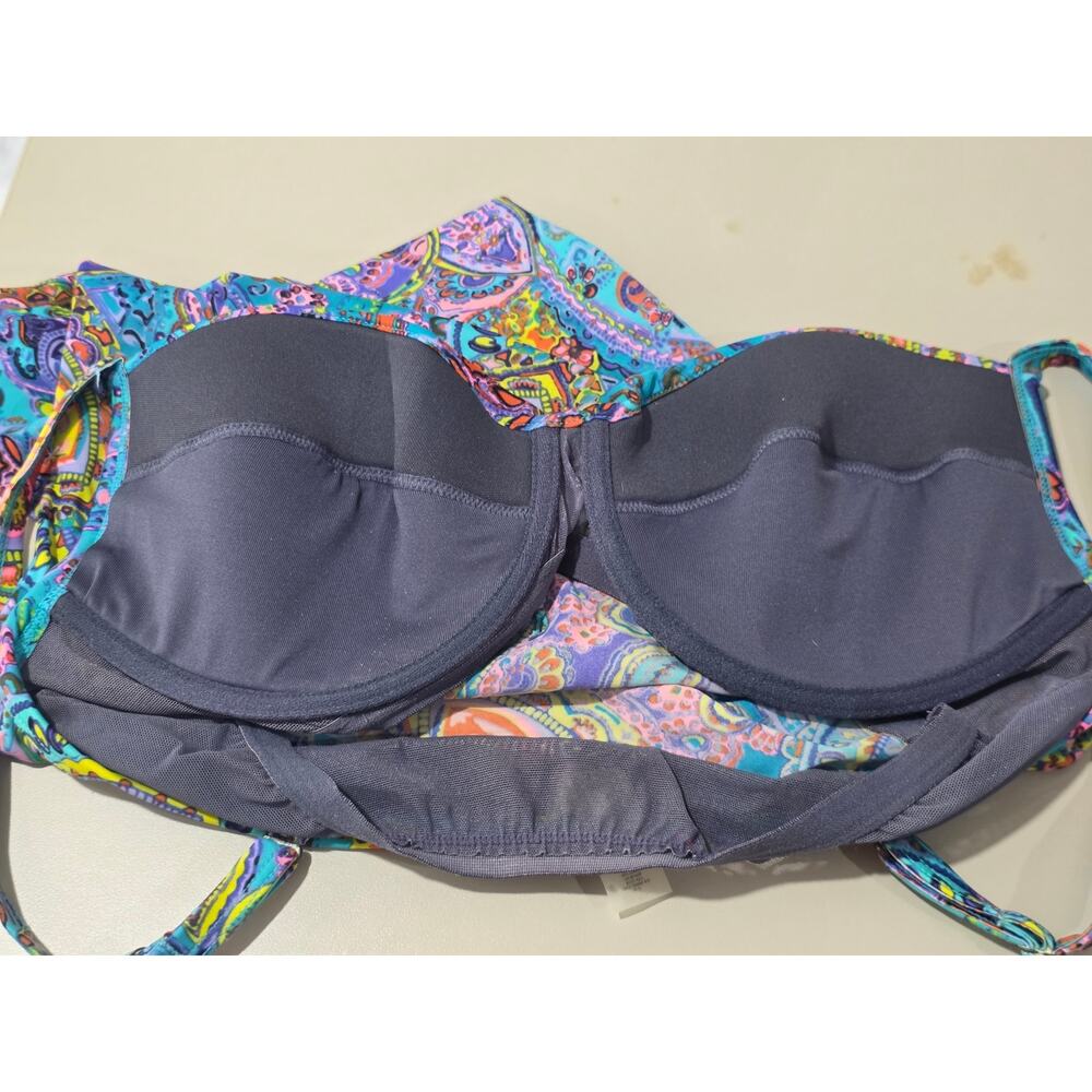 Victorias Secret VS blue multicolor paisley tankini swim tankini tank - 34C 34 C - Picture 5 of 5